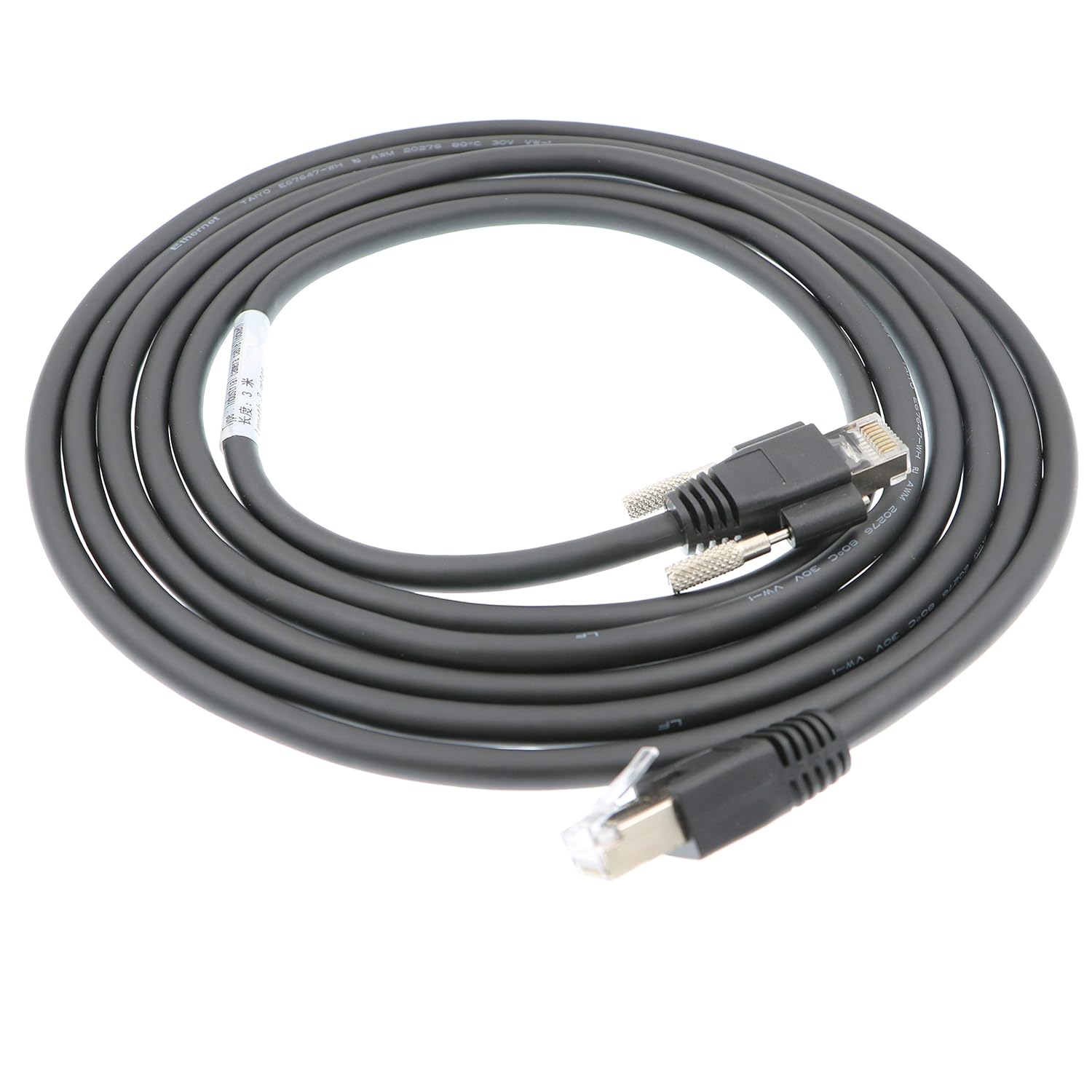 DRRI GigE Ethernet Cat 6 S/STP DrC with RJ-45 Horizontal Locking Screws Cable (5M)