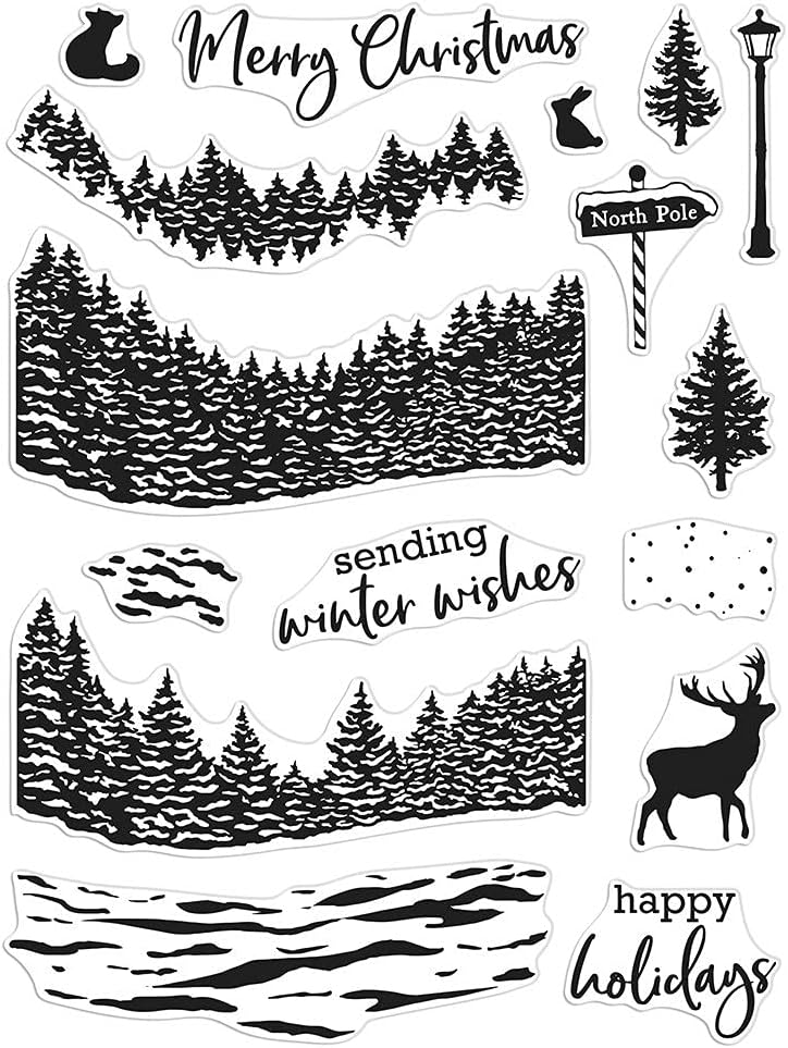 Hero Arts CM491 Winter Woods HeroScape Clear Stamp Set