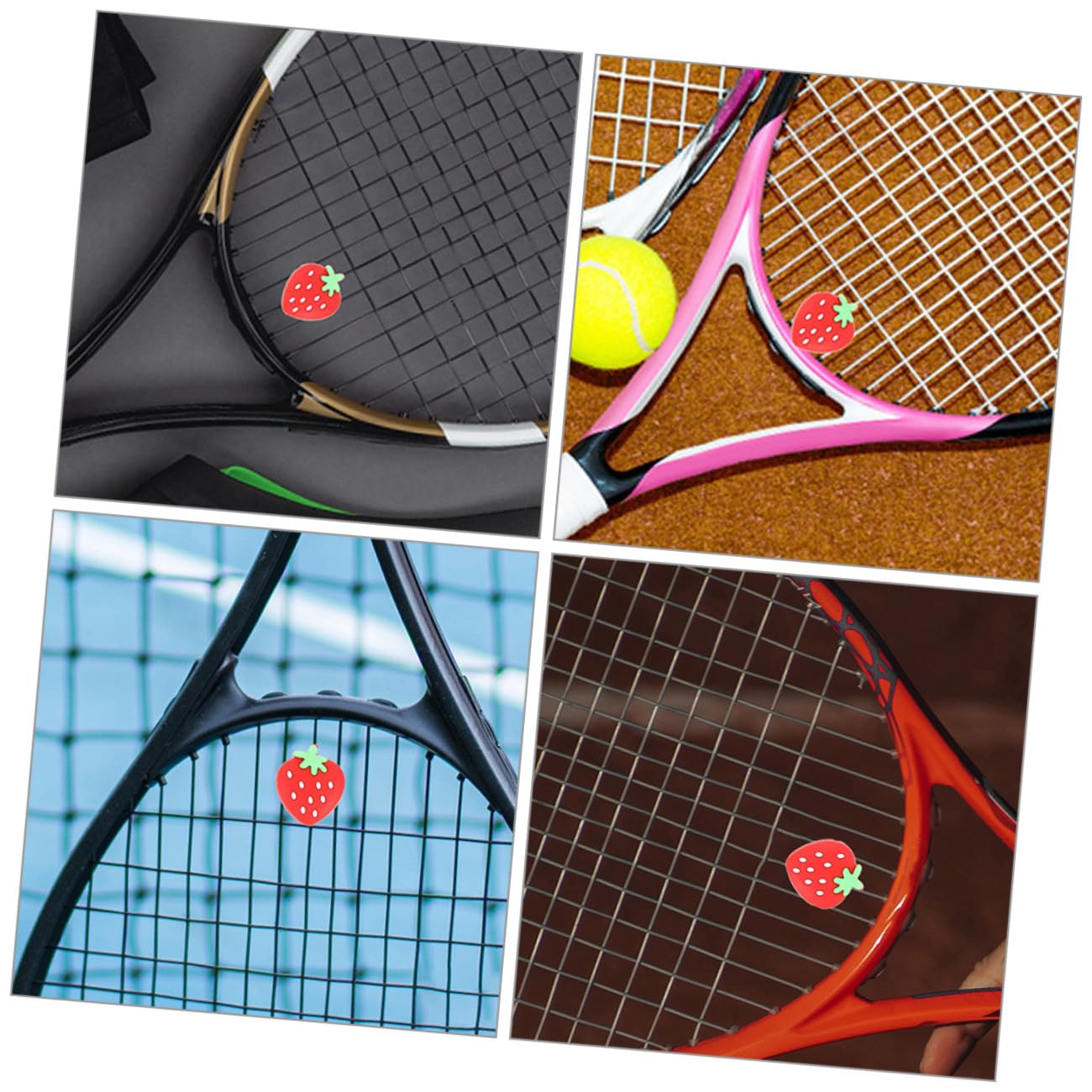 TOYANDONA Teiliges Tennis Dämpfer Erdbeerform Silikon Vibrationsdämpfer Für Tennisschläger Effektive Stoßdämpfung Leicht Und Langlebig Für Tennisliebhaber