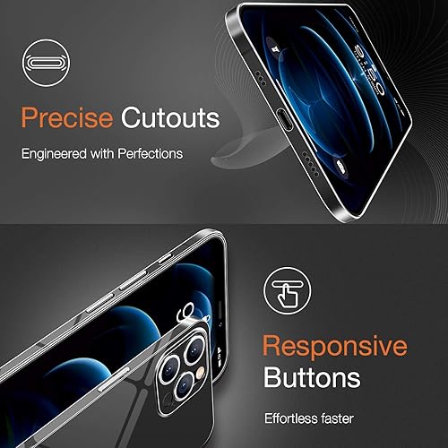 Miniatura 6 de Dataroad - Funda delgada para iPhone 15 Pro papel fino de 0.008 in, 6.1 pulgadas, con 2 protectores de pantalla de vidrio templado, translúcido que