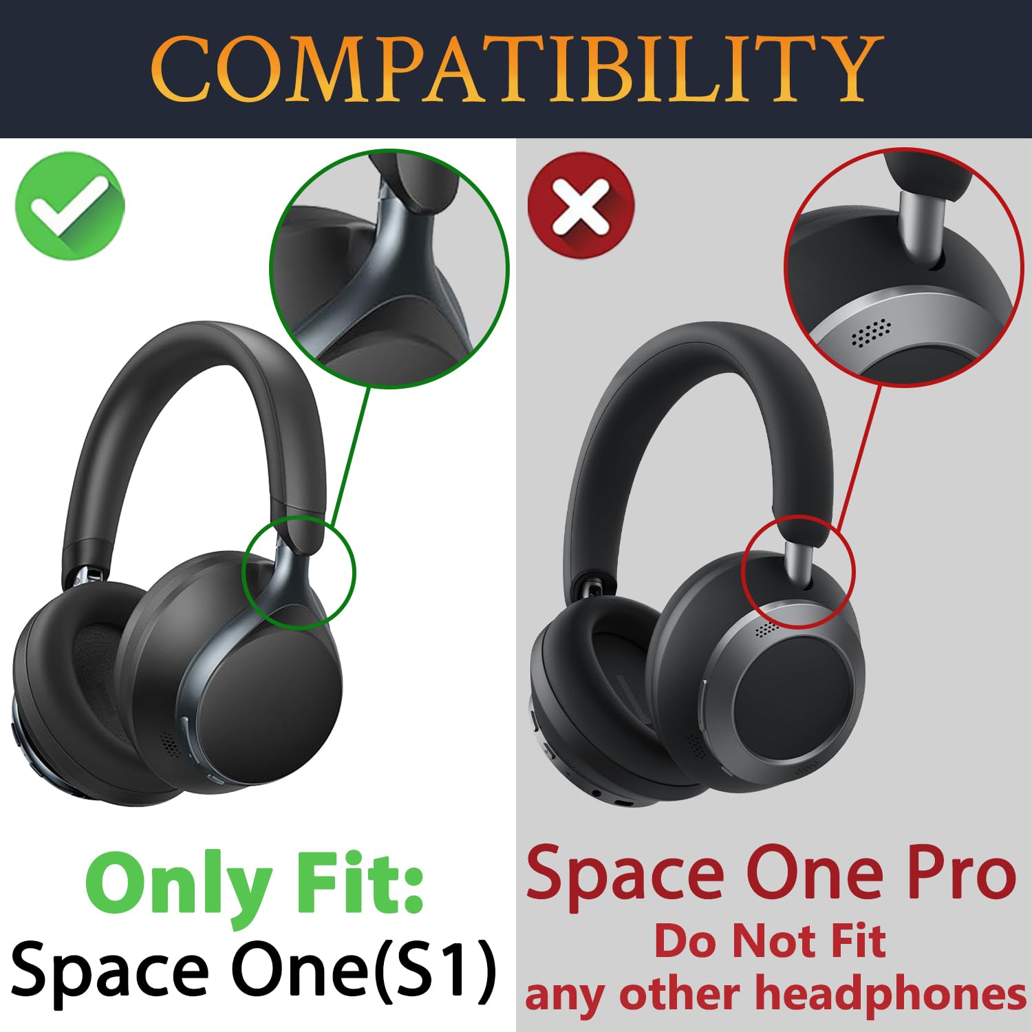 SOULWIT Almofada Auricular para Anker Soundcore Space One (S1