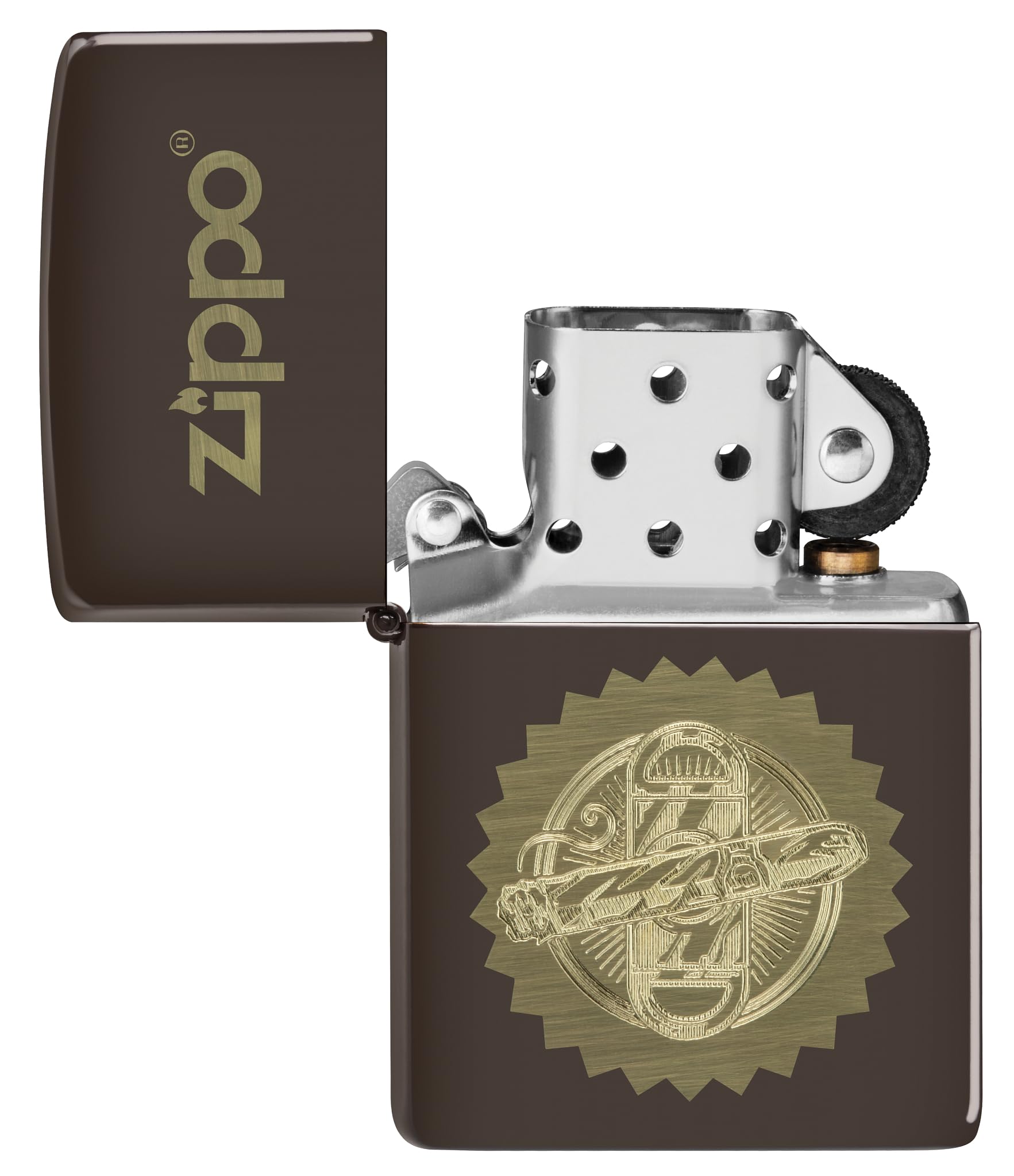 Zippo Sturmfeuerzeug – Cigar And Cutter Design, Braun, Lasergraviert, Windfest, Made In USA