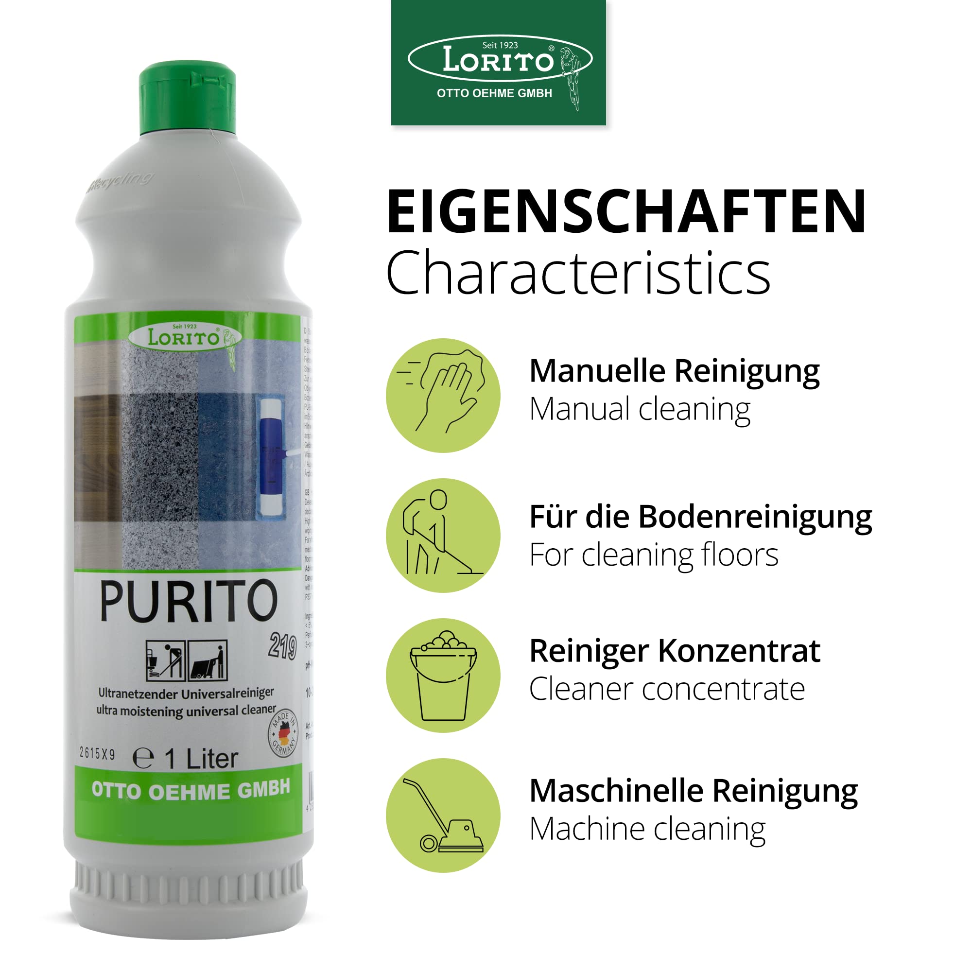 Lorito Purito ultranetzender Universalreiniger 12 x 1L Konzentrat