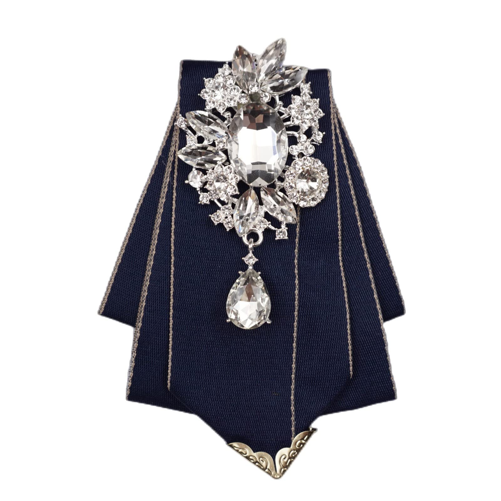 Topzblack bowtie for men ribbon tie Rhinestone Necktie Shirt Collar Luxury fashion Jewelry bow brooch pin carvat for women