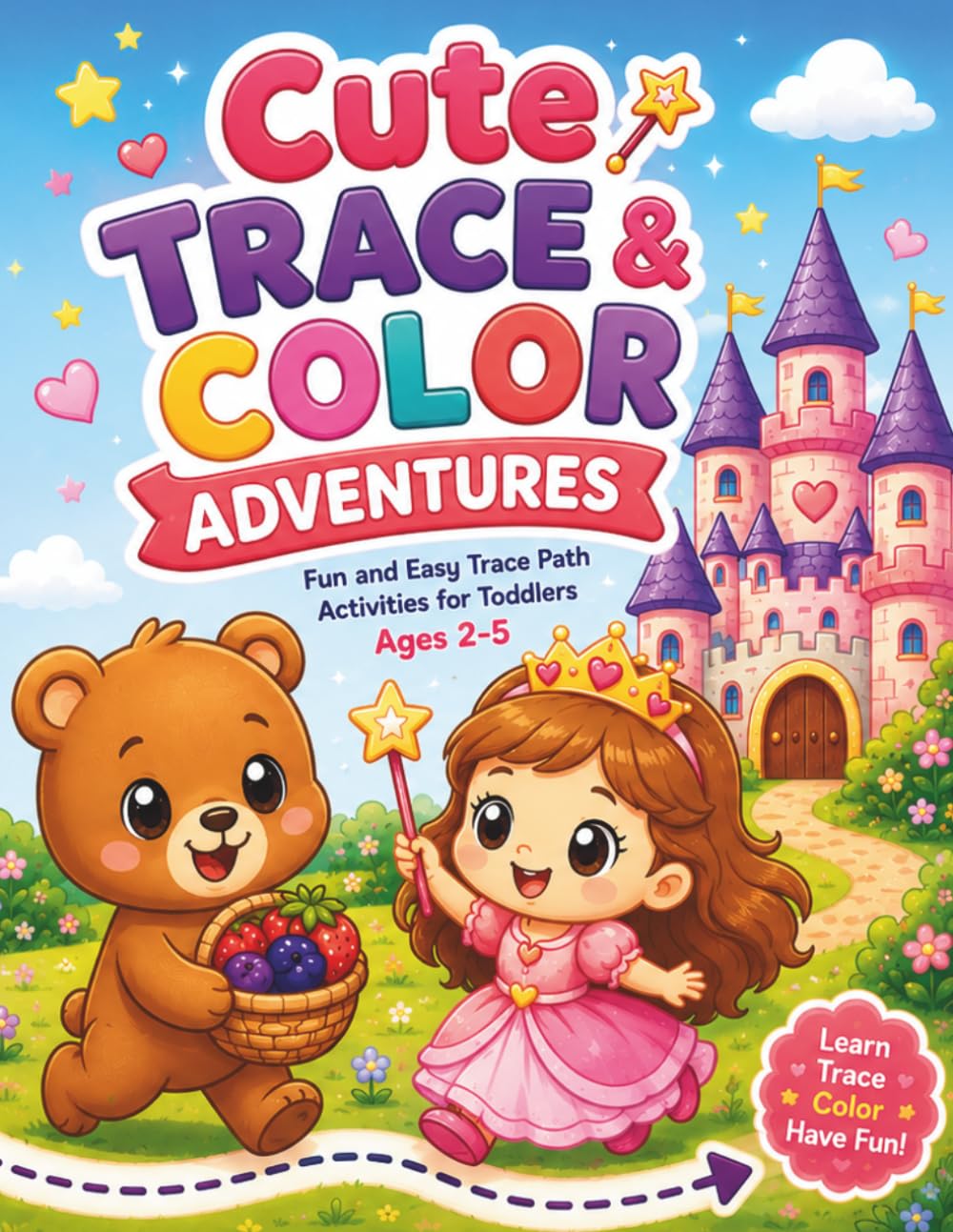Cute Trace & Color Adventures: Fun and Easy Trace Path Activities for Toddlers Ages 2–5