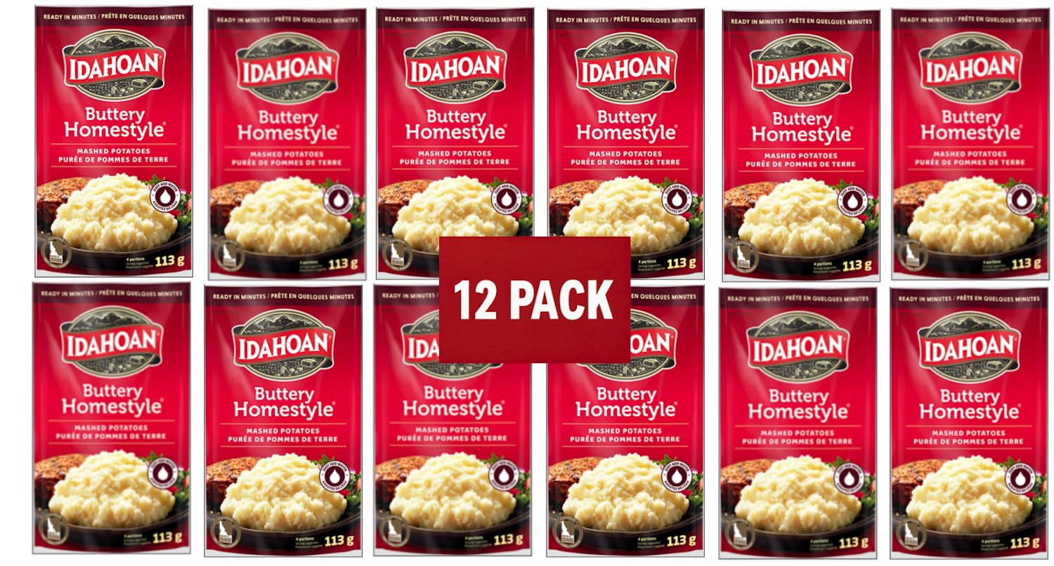 Idahoan Purée de pommes de terre Buttery Homestyle – Lot de 12