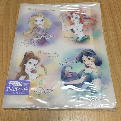 Amazon スリムバインダー ルーズリーフ ディズニー プリンセス ラプンツェル アリエル ベル ジャスミン インデックス付アリエール ティズニー 不朽名作 アニメ 萌えグッズ 通販