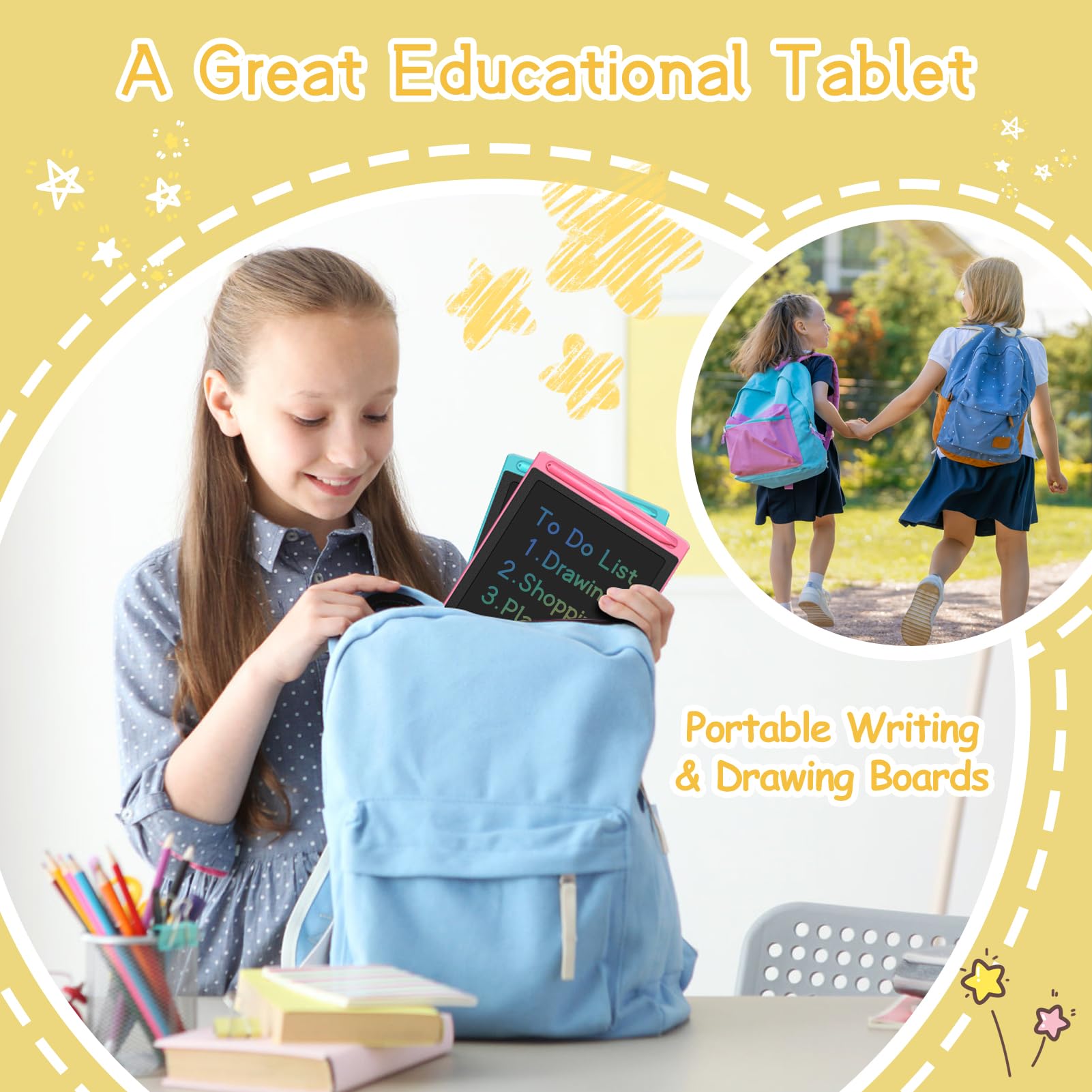 Tavoletta di scrittura LCD per i bambini Tavole da disegno compresse di scrittura per la classe | Confezione da 32 tavolette da scrittura LCD da 8,5 pollici per bambini Bulk per la scuola utile bomboniera
