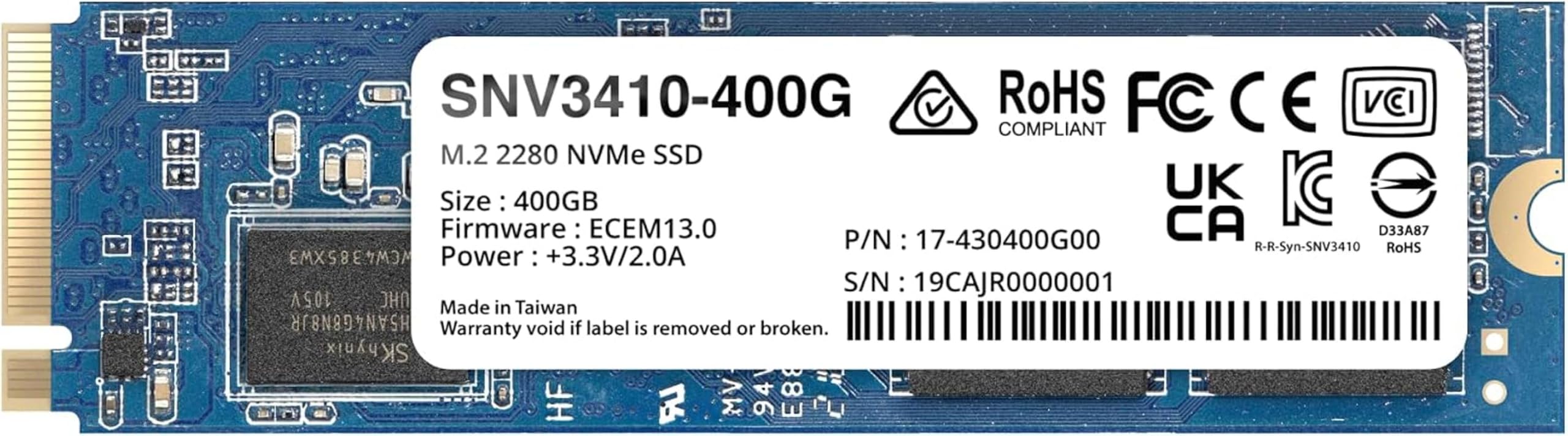 Amazon.co.jp: 【SynologyNAS キャッシュ用 NVMe SSD】SNV3410-400G [M