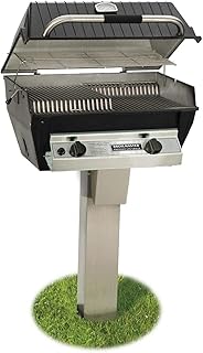 review Broilmaster R3B Infrared Combination Propane Gas Grill On Stainless Steel In-Ground Post