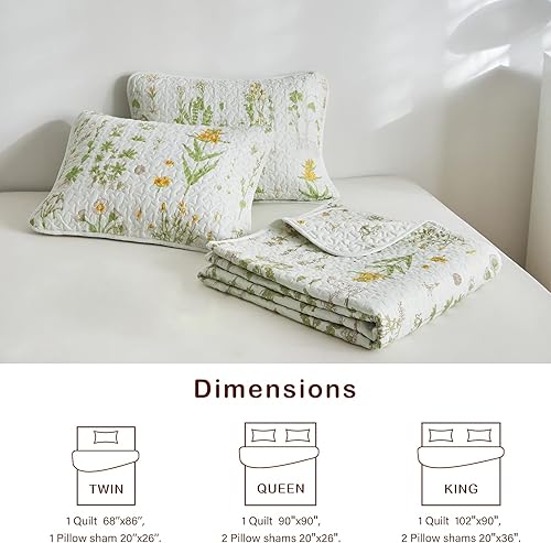 Miniatura 33 de Joyreap - Juego de colcha de poliéster. Floral Aqua,Botánico 02,Botanical Blue,Floral Light caqui,Botánico 01