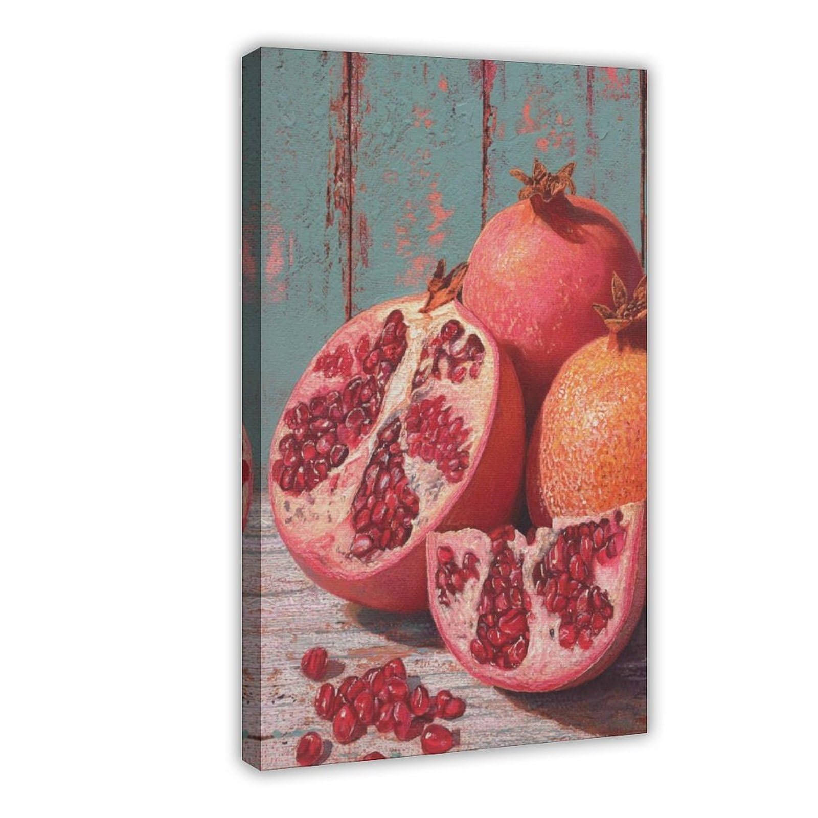 QIOTBVV Granatapfel Stillleben Leinwandposter Schlafzimmer Dekor Landschaft Büro Zimmer Dekor Geschenk 60 x 90 cm