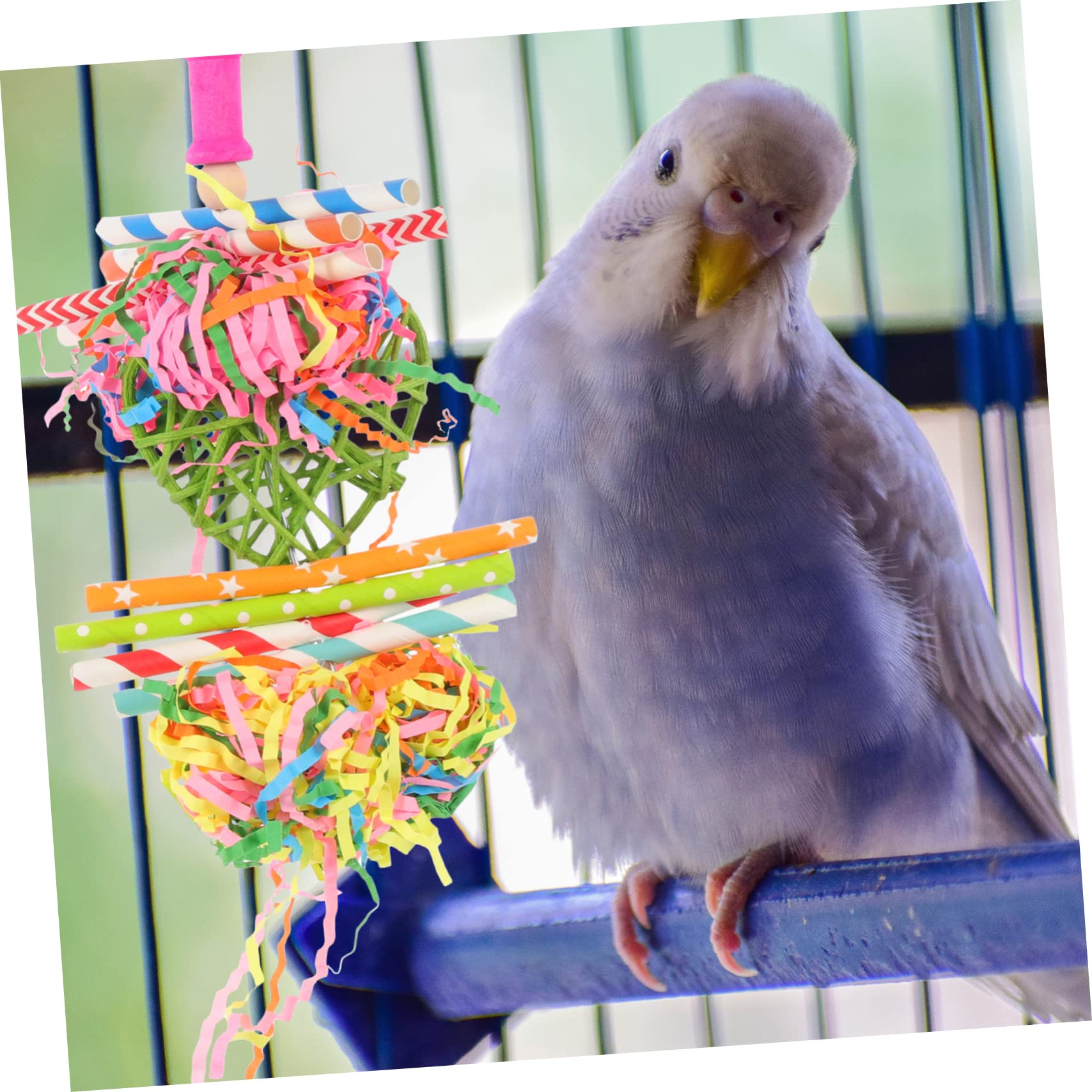 BESPORTBLE 16piezas Juguetes para Aves Juguetes Divertidos para Loros Resistente y Colgante para Periquitos y Otras Aves Color Aleatorio