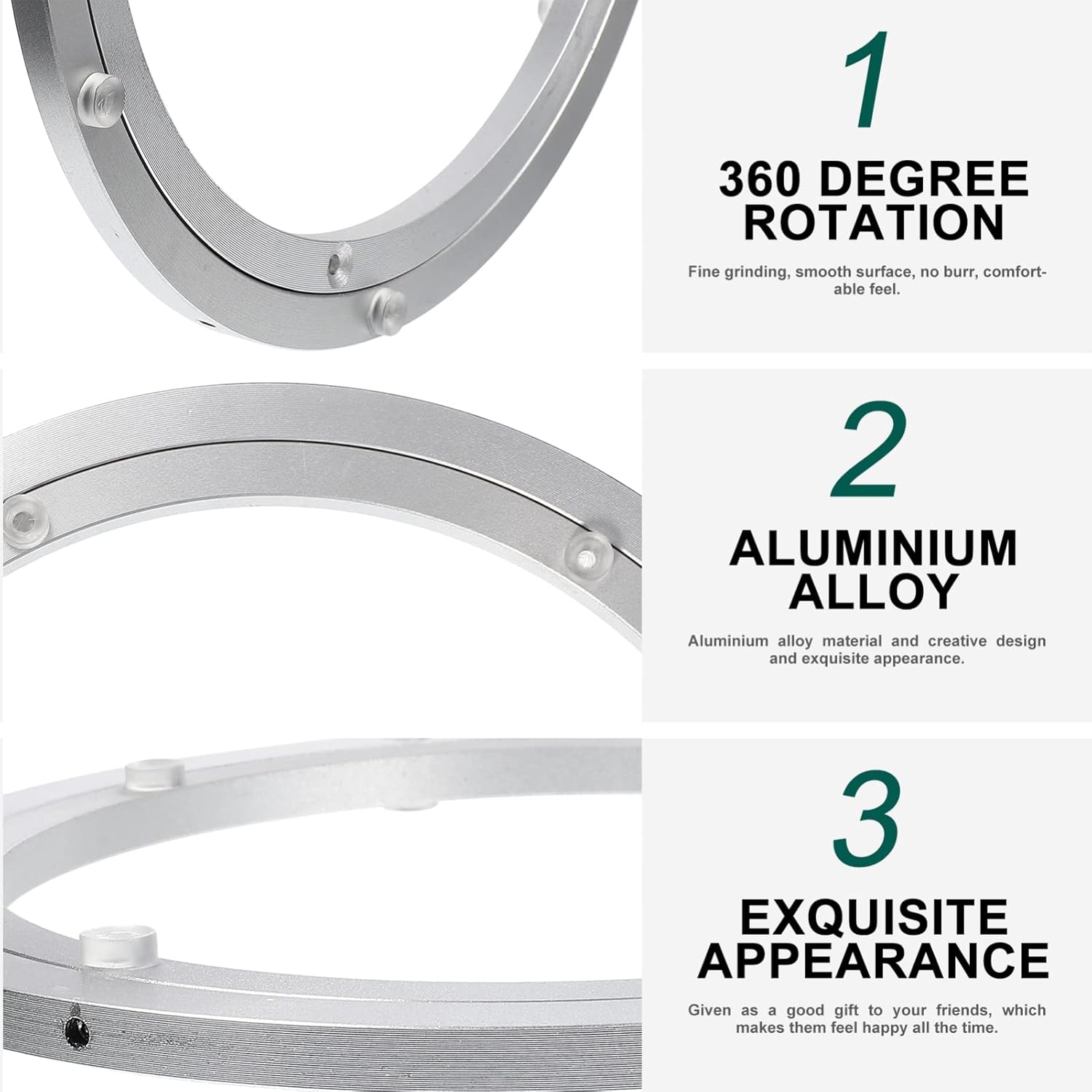 Aluminum Alloy Round Turntable Marble Table Top Dining Table Turntable for Heavy Duty Rotating Accessory