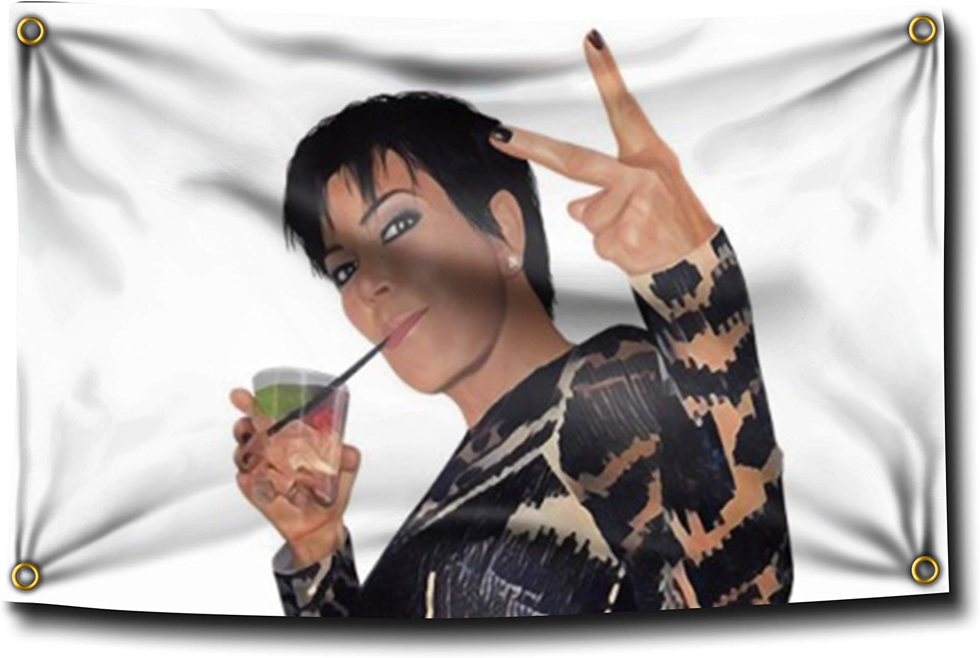 Banger - Kris Jenner Peace Sign 3 x 5 Feet Flag for College Dorm