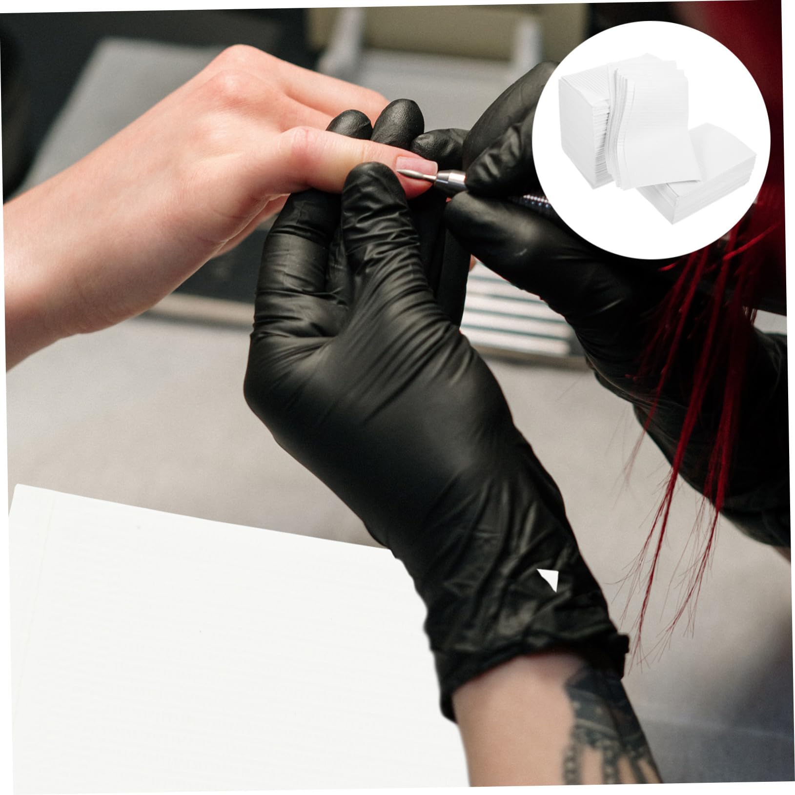 Tappetino Usa e Getta per Unghie 125 Pezzi in Polpa Bianca ad Alta Assorbenza Acqua e Protezione Tavolo per Manicure a Casa e Saloni