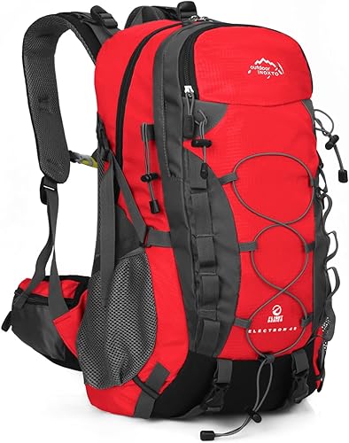 INOXTO Mochila de senderismo ligera 35L40L Mochila de senderismo con cubierta impermeable para viajes Camping al aire libre Hombres y mujeres
