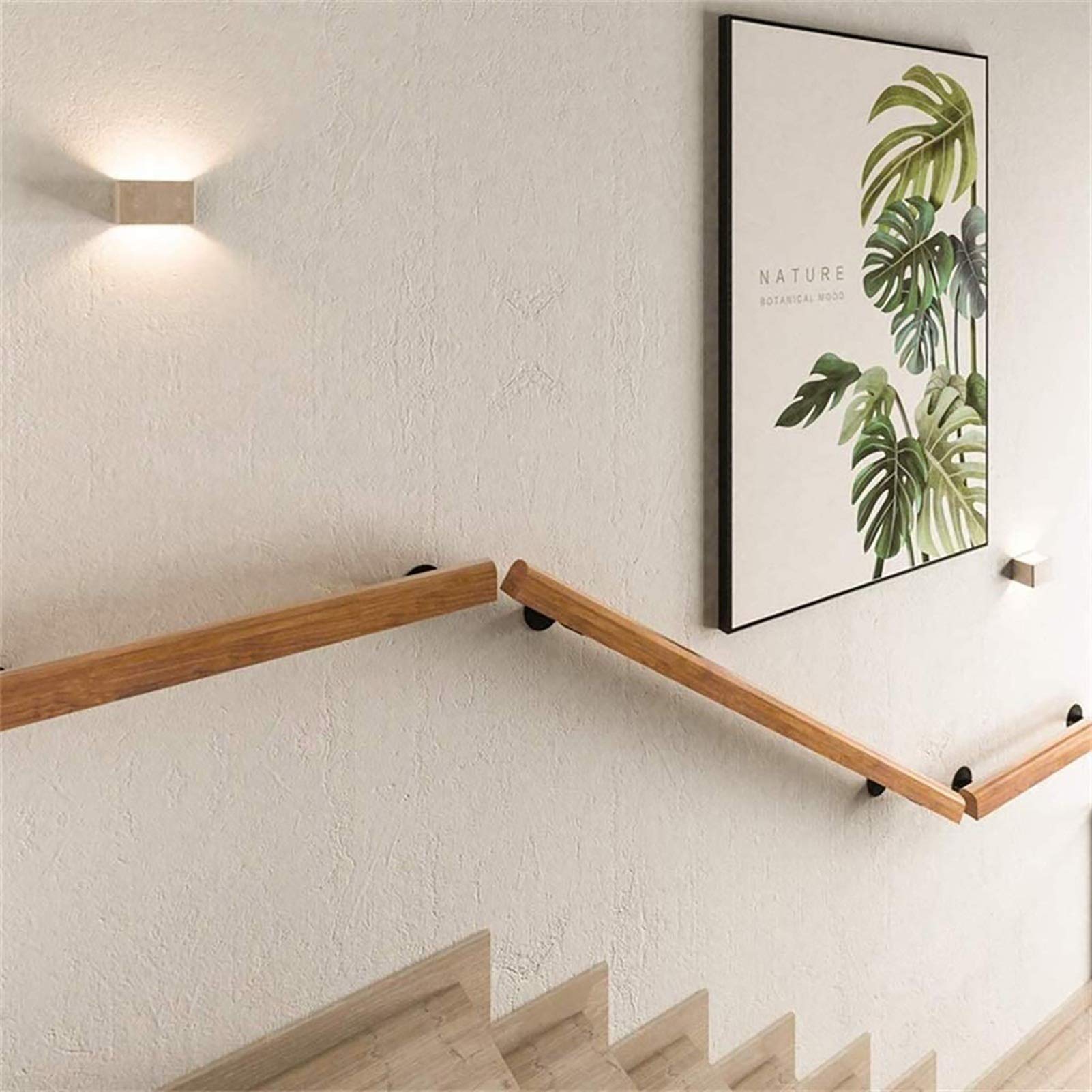 (1ft-20ft) Mains Courantes Antidérapantes - Kit Complet. Rampe D'escalier En Bois Naturel, Garde-corps Pour Personnes Âgées Barre De Couloir De Rail De Soutien De Main De Sécurité (Size : 4ft/120cm)
