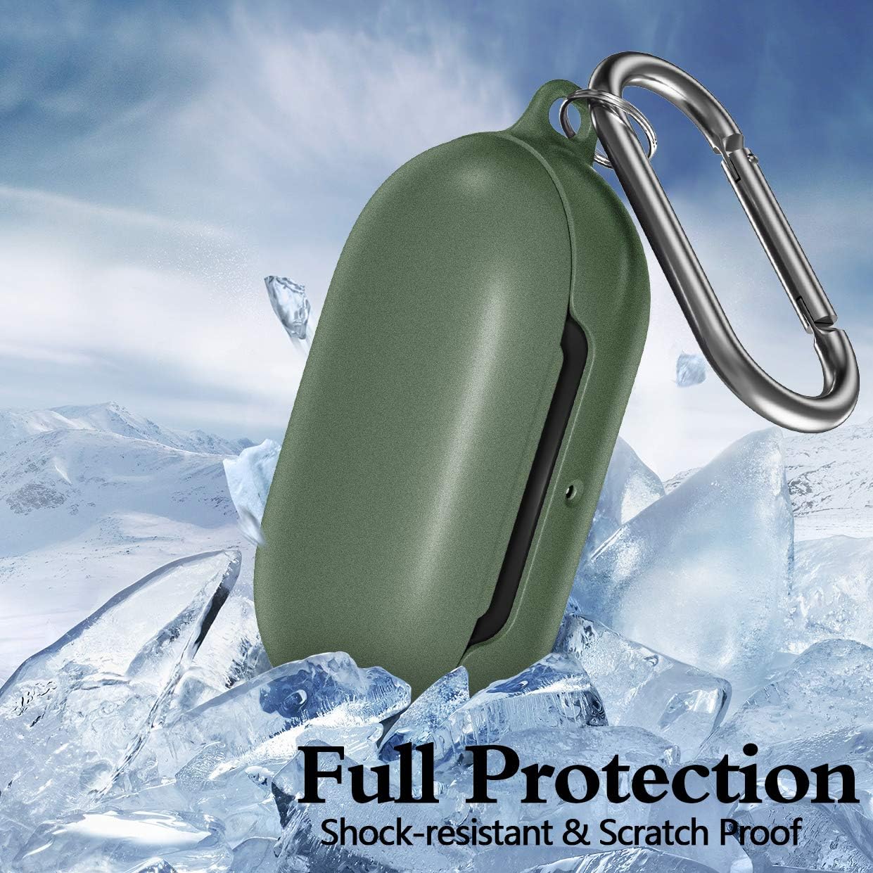 Witzon Earbuds Case Cover for Samsung Galaxy Buds Plus Case (2020)/ Galaxy Buds Case, Hard PC Shockproof Protective Skin for Galaxy Buds+ with Keychain,Wireless Charging -Midnight Green