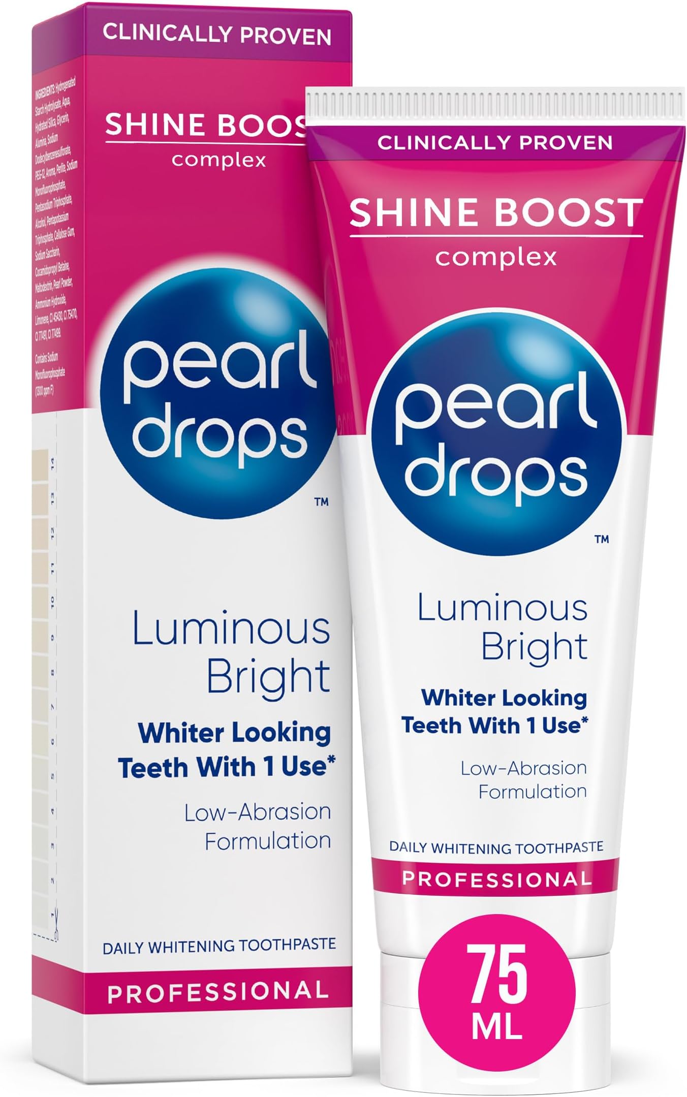 Pearl Drops Luminous Bright Professional Daily Toothpaste, 75ml