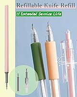 Vista 7 de Herramientas de corte para manualidades, bolígrafo cortador de papel de precisión con cabezal de corte de acero de tungsteno recargable, paquete de 6