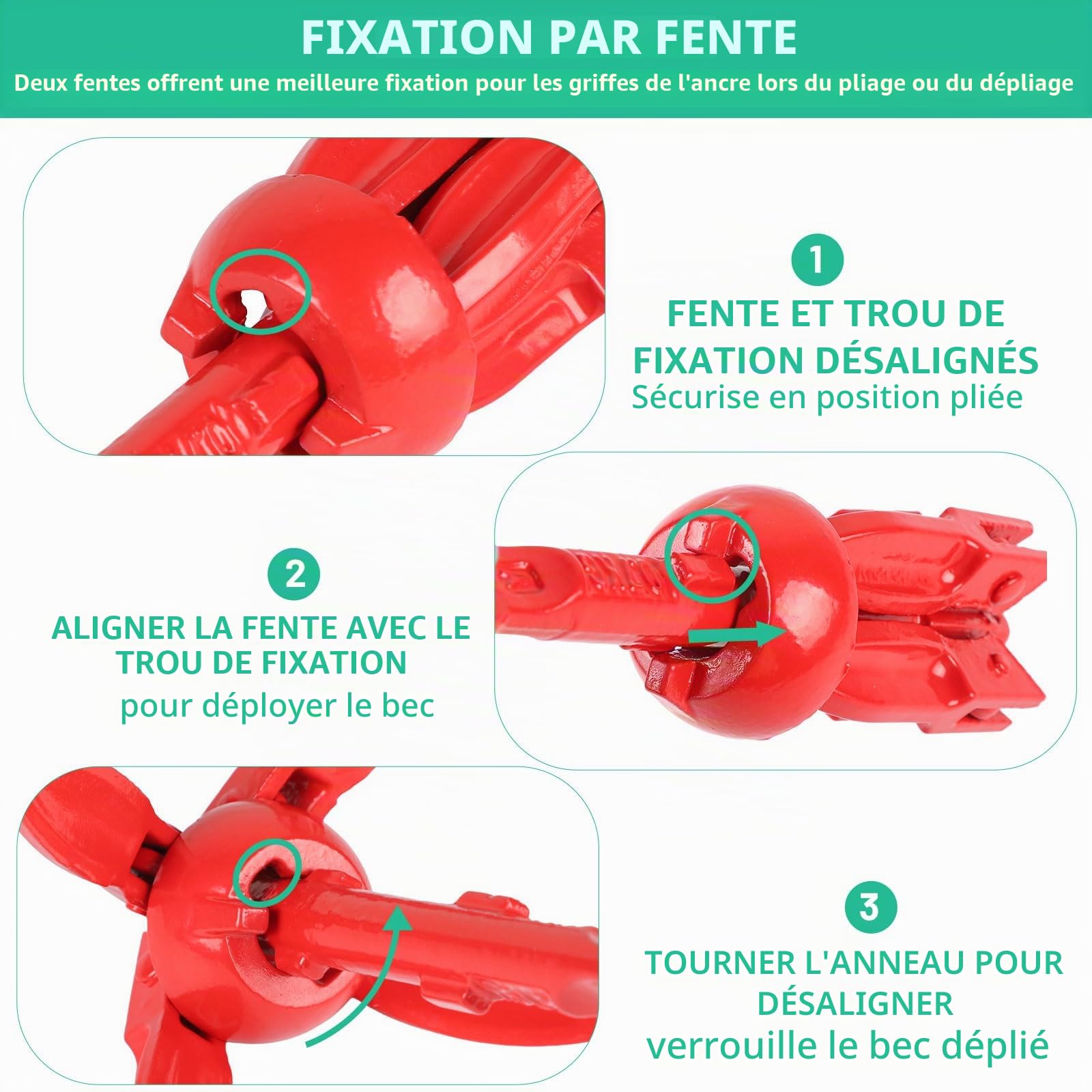 SWAWIS Ancre pour bateau - Accessoire de bateau - Ancre pliante