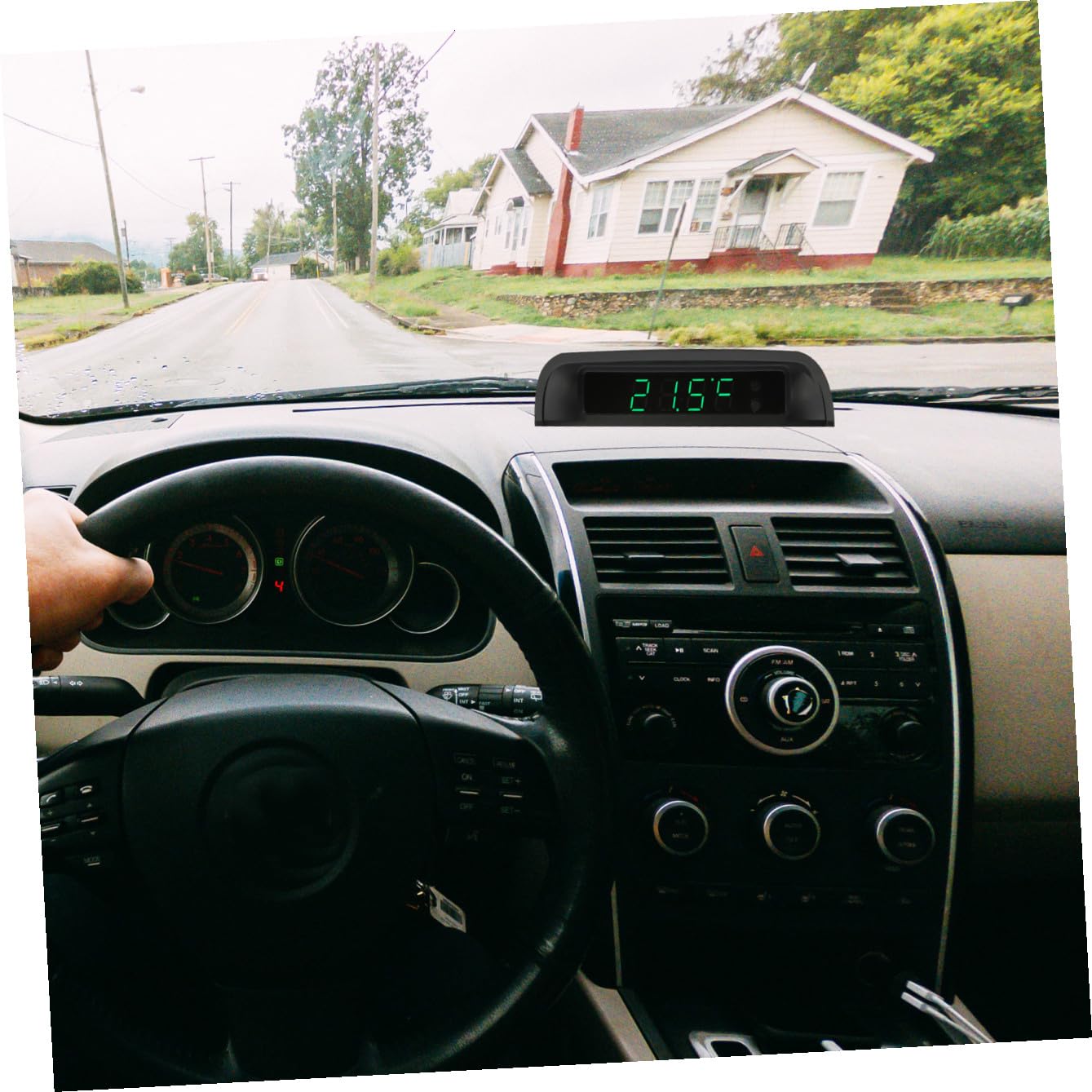 Reloj Termómetro para Coche Electrónico de Alta Precisión Negro