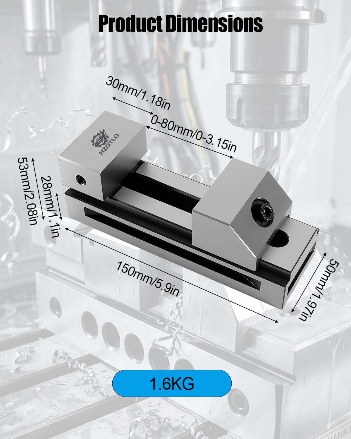 2″ Precision Grinding Vise for Machine Tools Drilling Bench and More Machining Platform with Hex Wrench, Alloy Steel Precision Grinding Screwless Mini Insert Vise Silver