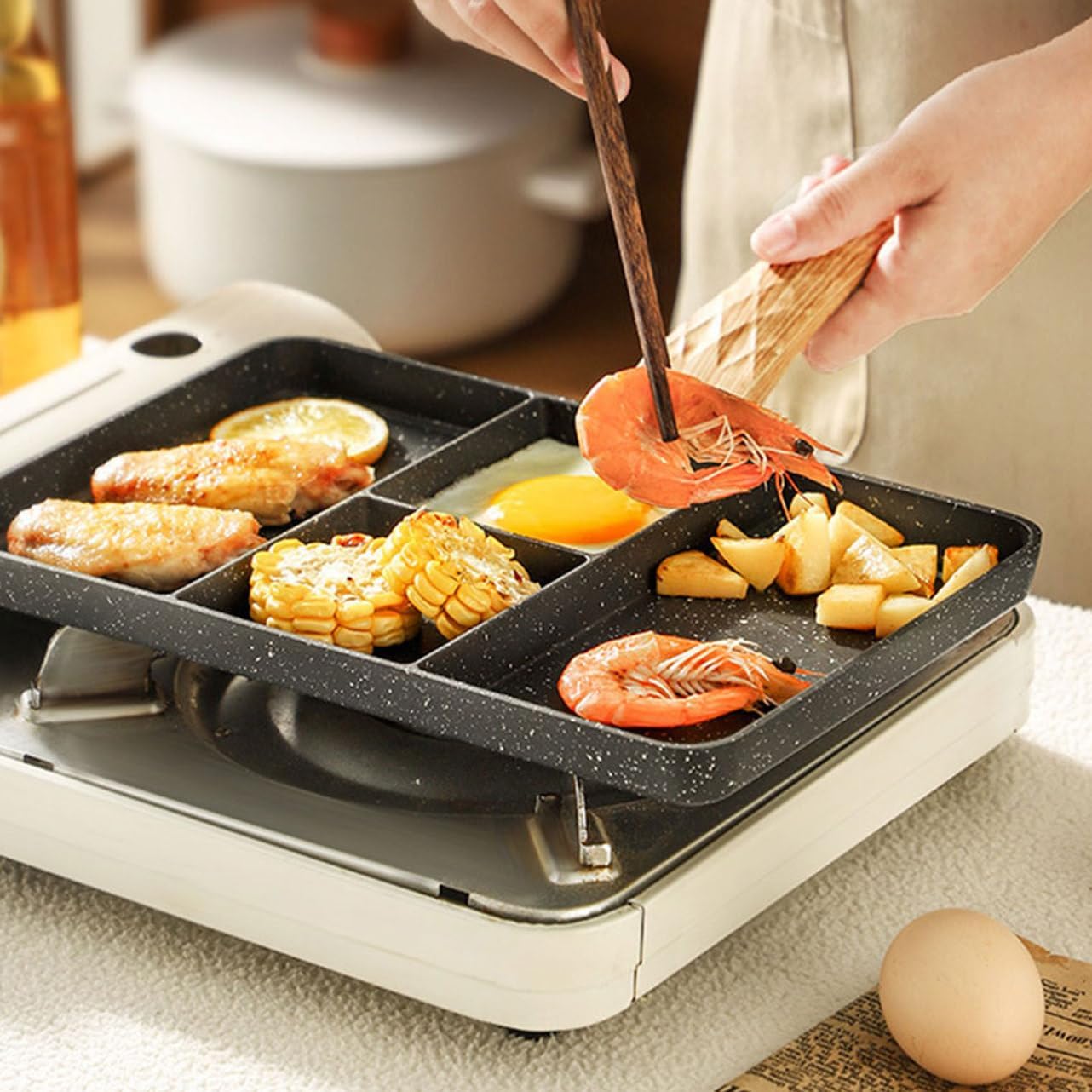 Non-stick Omelette Pan Frying Pan Foil Flat Multi-function Egg Breakfast Random Style
