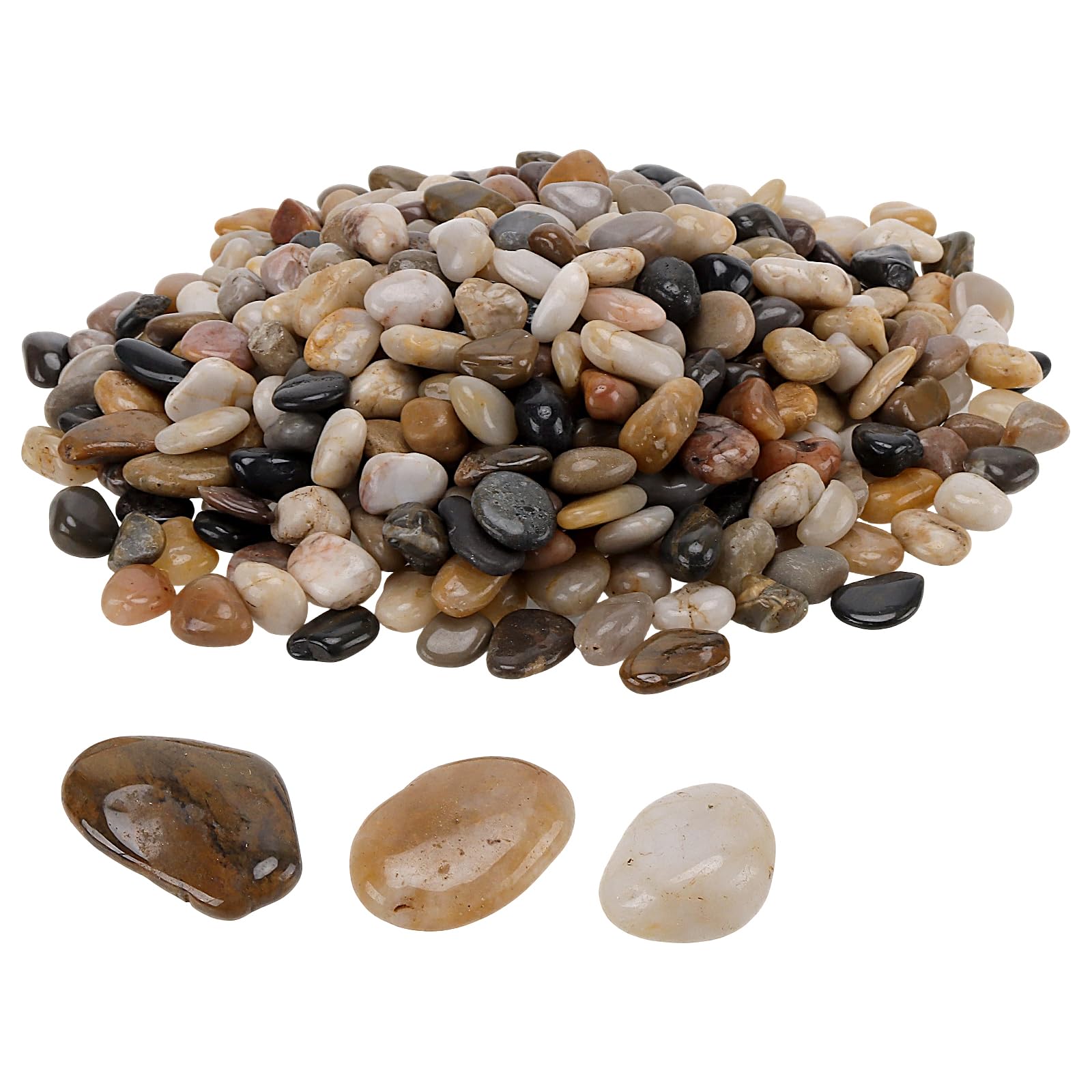 Galets de rivière multicolores - 10 kg - 10-20 mm - Pierres décoratives polies - Pierres naturelles décoratives pour jardin, aquarium et aménagement paysager
