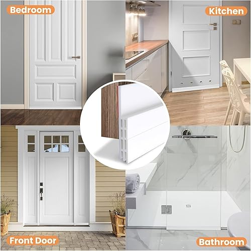 Miniatura 6 de Ohuhu - Tope para puerta para barrer debajo de la puerta, paquete de 2 unidades de 37 pulgadas de largo x 1-45 pulgadas de ancho, bloqueador de