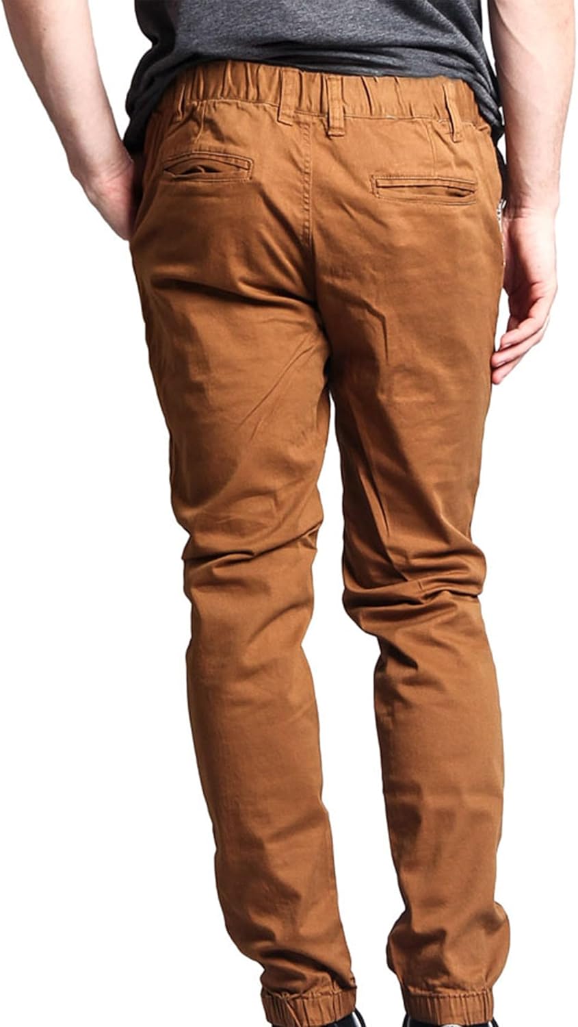 G-Style USA Mens Slant-Pocket Skinny Joggers - Dark Wheat - 3X-Large - Image 4