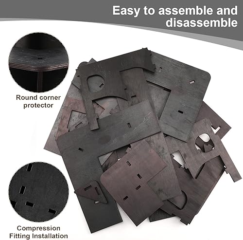 Miniatura 3 de Soporte de exhibición de mesa de 3 niveles de 3 niveles, estante de exhibición de esquina de madera, estante portátil para mesa al por menor,