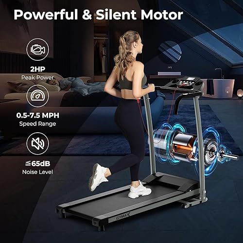Miniatura 8 de GYMAX Cinta de correr plegable, caminadora plegable independiente de fácil montaje con 12 programas preestablecidos, monitor LCD, ruedas integradas