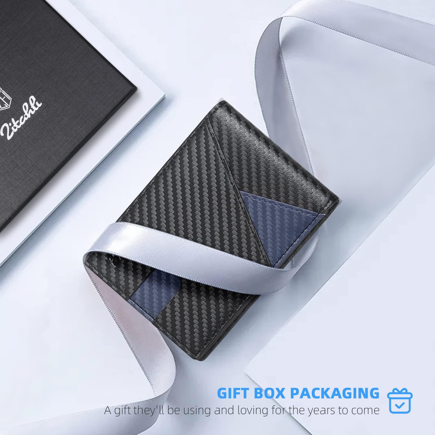 Zitahli Wallet for Men - with Money Clip Slim Leather Slots Credit Card Holder RFID Blocking Bifold Minimalist Wallets with Gift Box - Image 5
