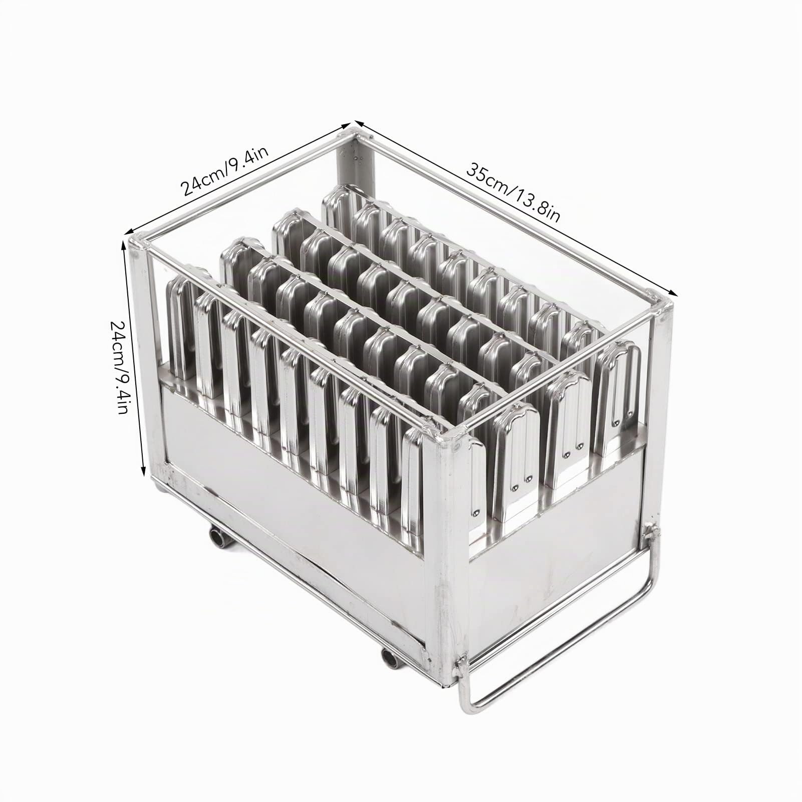 Máquina para Hacer Paletas Acero Inoxidable, Moldes para Paletas Heladas Confiables sin Bpa Molde Barra Hielo Bricolaje 40 Moldes para Paletas Borde Cuadrado Fabricante Helados Congelación Rápida