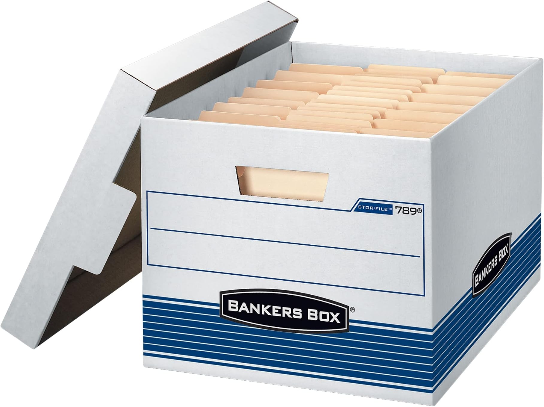 Bankers Box 4-Pack Medium Duty File Storage Boxes with Lids, FastFold Assembly, Letter/Legal, STOR/FILE, (0078907)