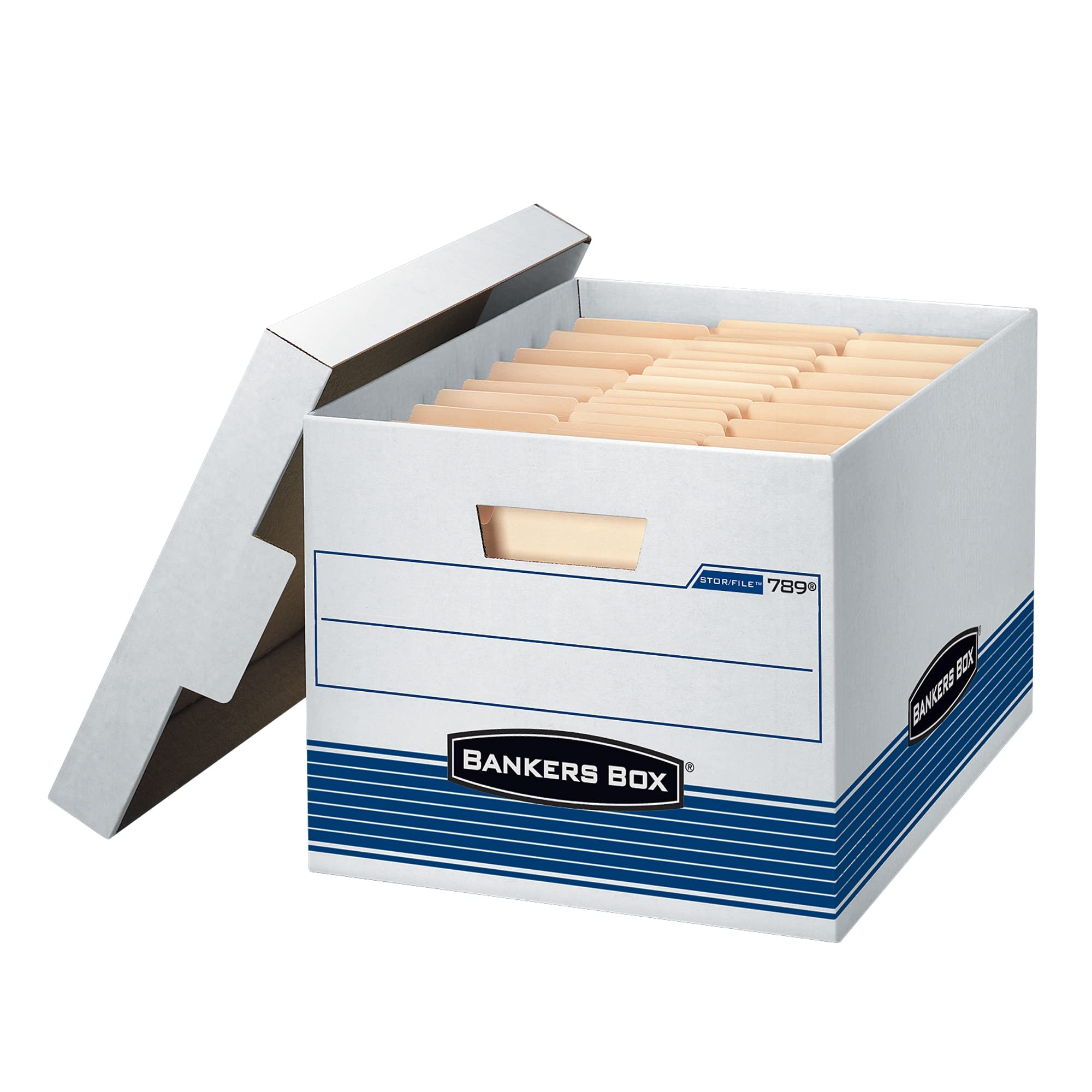 Bankers Box 4-Pack Medium Duty File Storage Boxes with Lids, FastFold Assembly, Letter/Legal, STOR/FILE, (0078907)