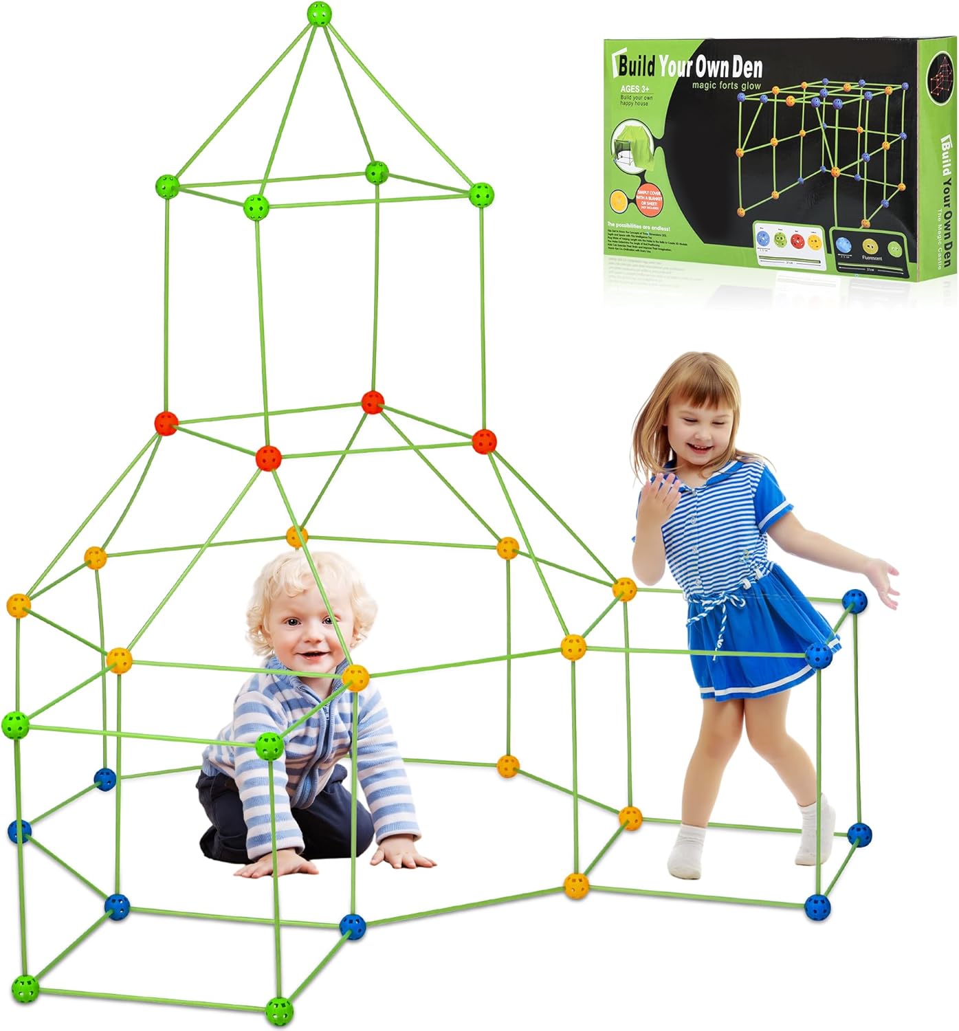 Curipeer Fort Building Kit - 340 Piece STEM Construction Toys For Kids Ages 3-12