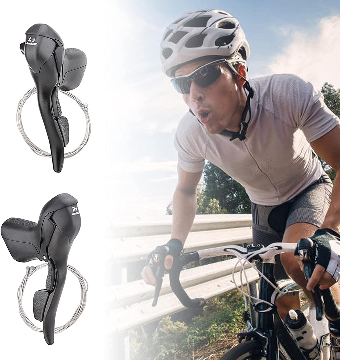 Amazon.co.jp: 3x7/8/9/10 ロードバイクシフター 自転車変速シフター