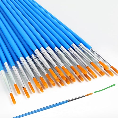 Halobios Juego de 30 pinceles de pintura a granel, cepillos redondos de nailon para el cabello, adecuados para acrílico, óleo, acuarela, pintura en