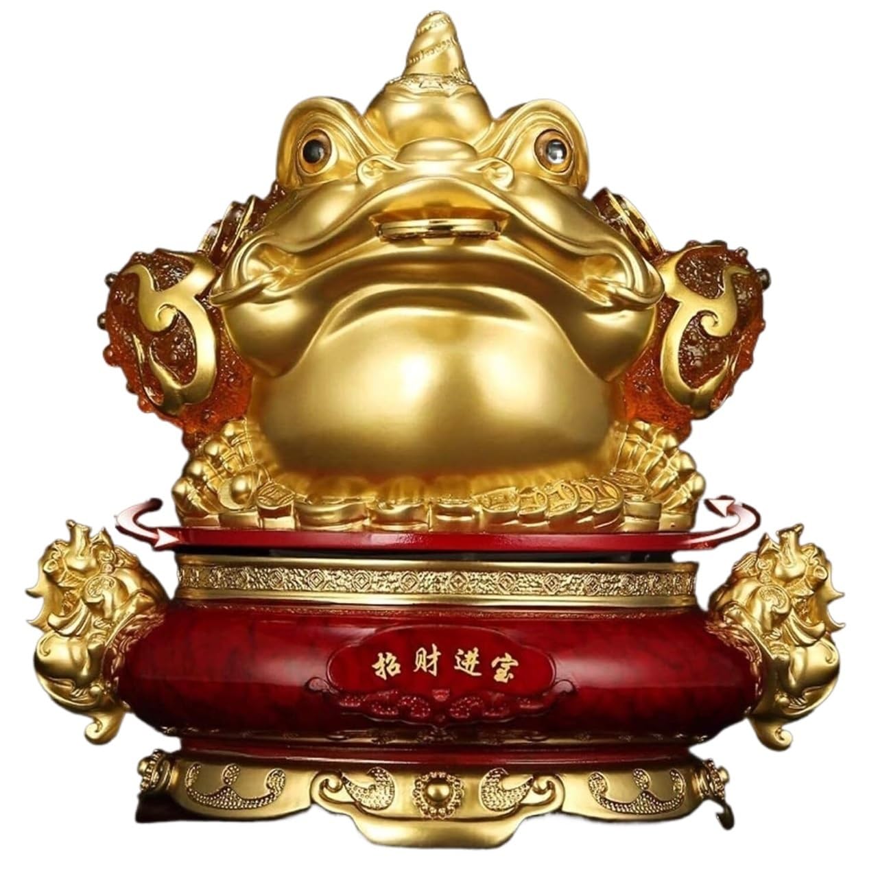 Figurina di rospo d'oro feng shui toad, Money Frog Coin Toad Prosperity Desktop Collection Sculpture Shop Opening Gifts