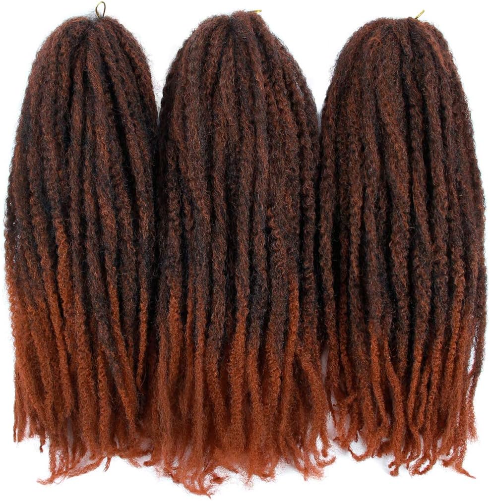 Afro Kinky Twist Crochet Hair Braids Marley Braid Hair 18inch Senegalese Curly Crochet Synthetic Braiding Hair (#1B-350)