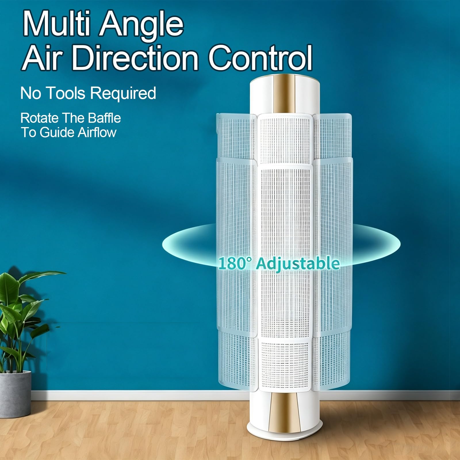 Deflettore Climatizzatore Colonna, PP+ABS 60-98cm, Guida Aria 180° | Copertura Bocchetta AC Estensibile, Pannello Composito Con Portata 15kg, per Unità Verticali a Pavimento