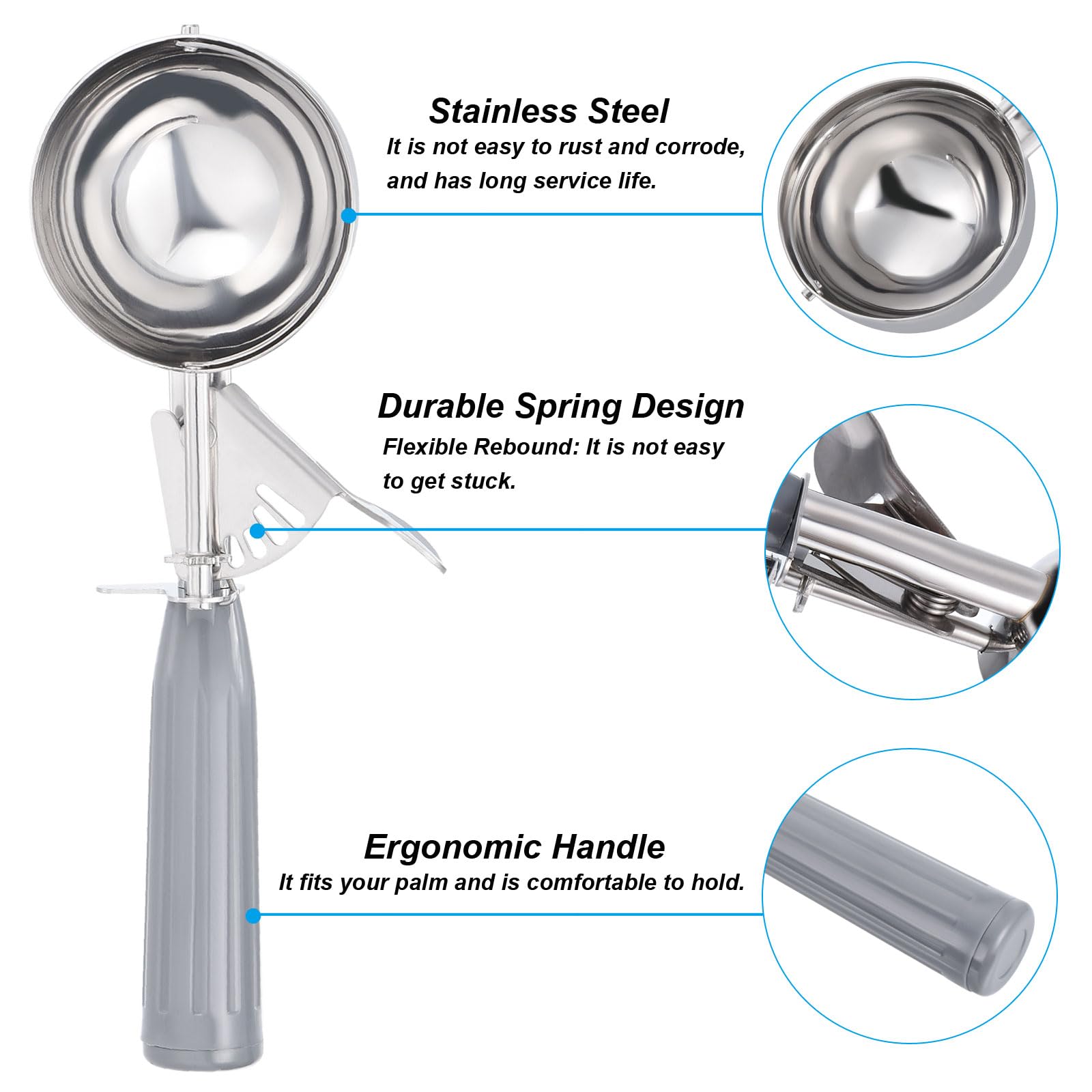PATIKIL 4 Ounce Ice Cream Scoop with Trigger - Image 3