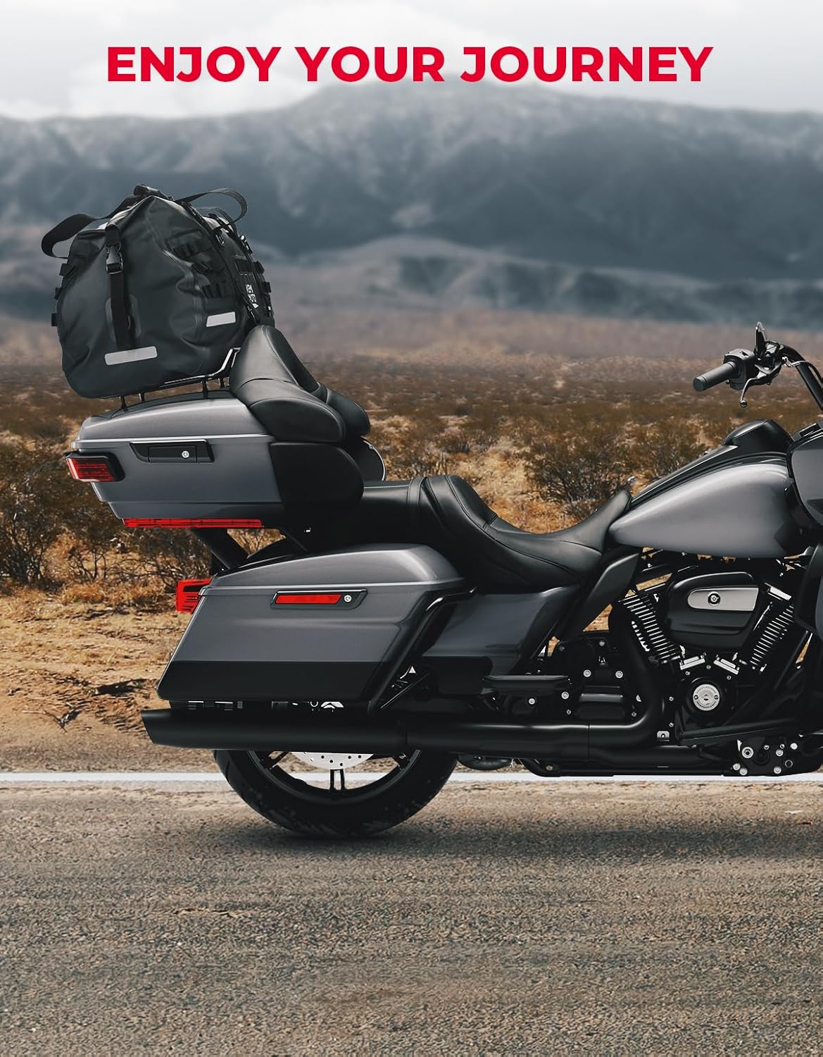 KEMIMOTO Motorcycle Dry Bag Waterproof 50L Roll Top Closure Universal Motorcycle Tail Luggage Travel Bag Handbag Comapatible with Dual Sport Dirt Bike Adventure Touring Sportster for Trip Camping - Image 5