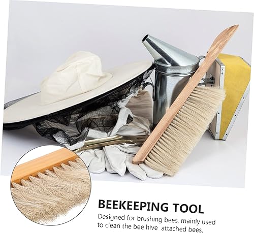 Miniatura 9 de SUPVOX Tres filas de cola de caballo Apicultores Cepillo para dispositivos capilares Cepillo de barrido Cepillo de pelo natural Herramienta de