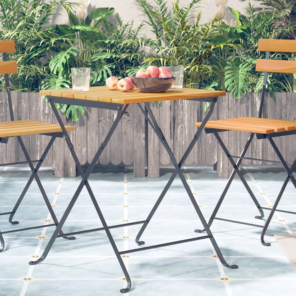 Table de bistrot pliable bois d'acacia massif table de jardin stable