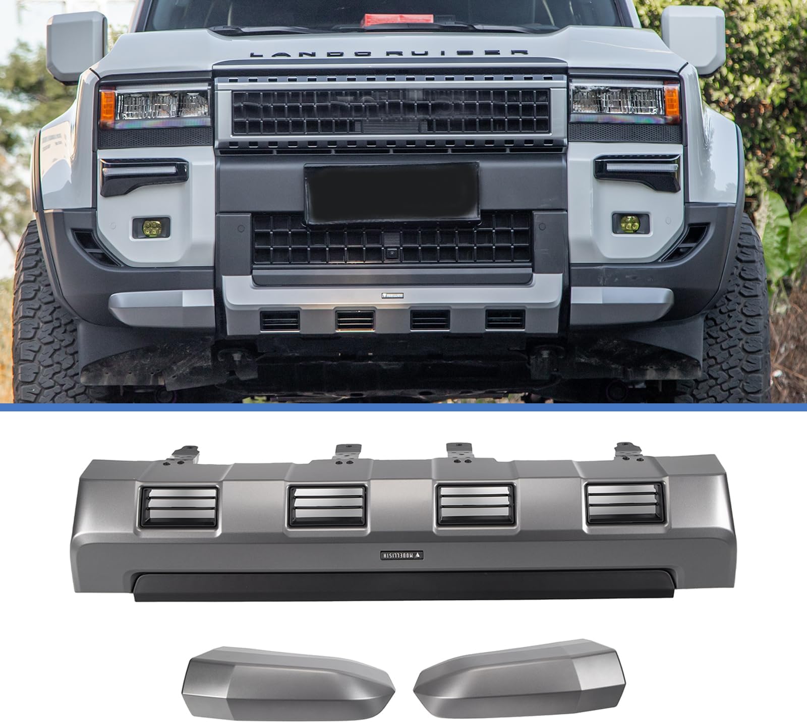Set Front Bumpers Cover Compatible with 2024-2025 Toyota Land Cruiser Prado LC250 J250 Body Kits 3pcs