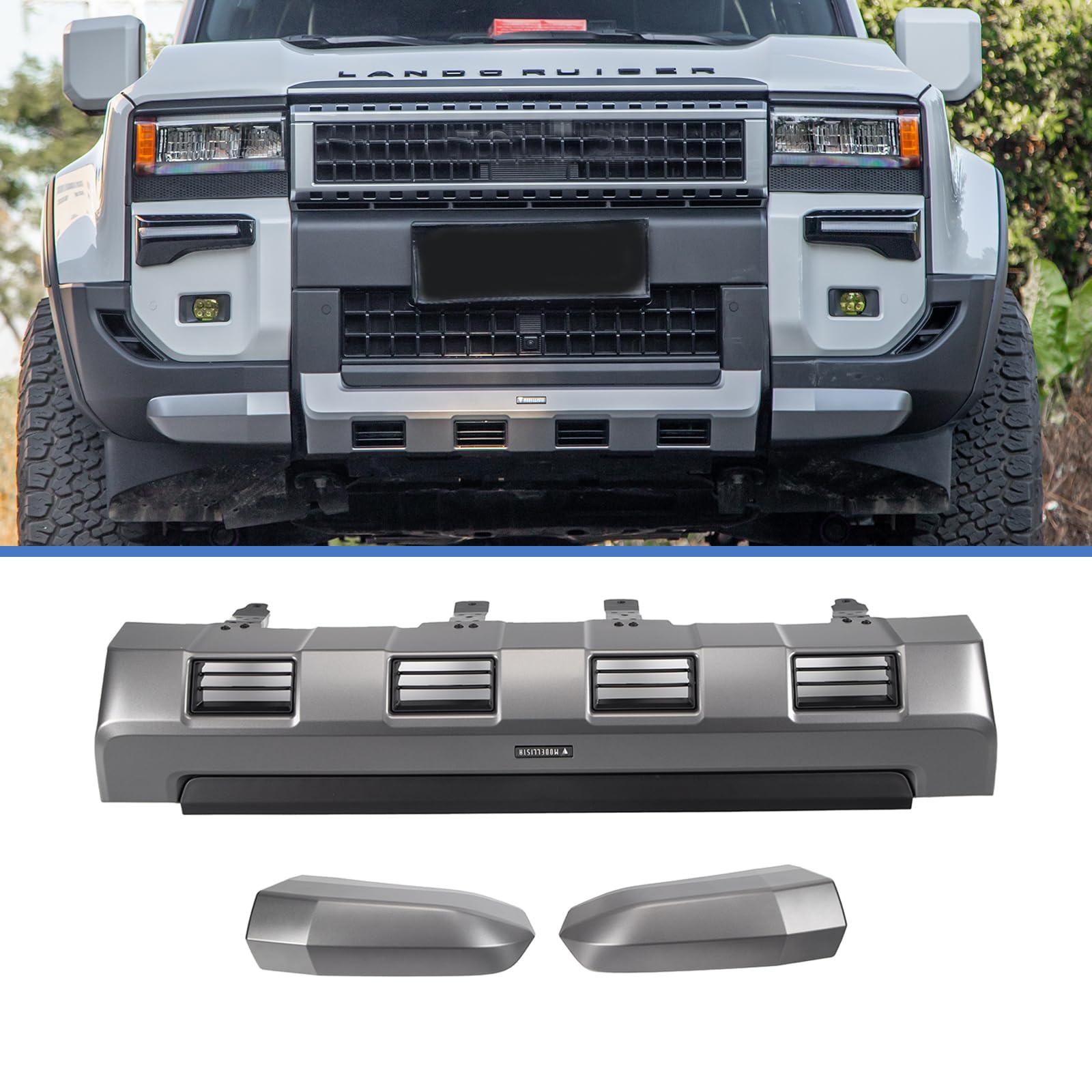 Set Front Bumpers Cover Compatible with 2024-2025 Toyota Land Cruiser Prado LC250 J250 Body Kits 3pcs